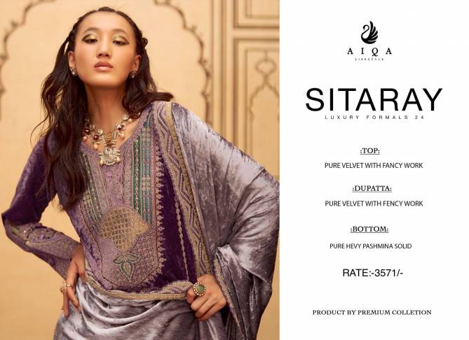 Sitaray By Aiqa Designer Velvet Embroidery Salwar Kameez Wholesale Price In Surat